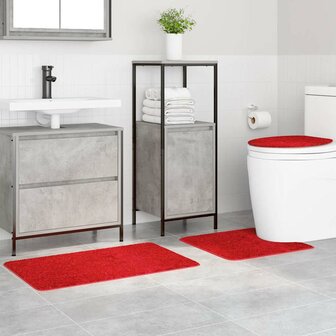 3-delige Badmattenset anti-slip polypropeen rood 2
