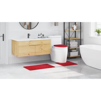 3-delige Badmattenset anti-slip polypropeen rood 3