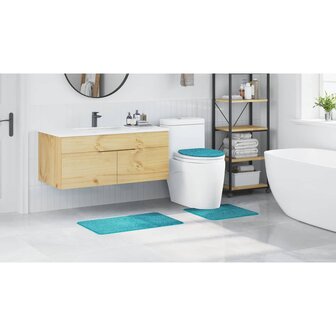 3-delige Badmattenset anti-slip polypropeen turquoise 3