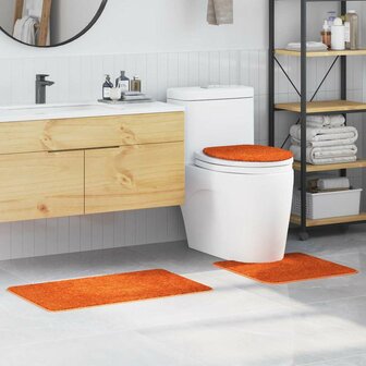 3-delige Badmattenset anti-slip polypropeen oranje 1