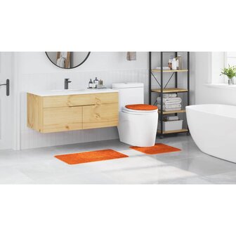 3-delige Badmattenset anti-slip polypropeen oranje 3