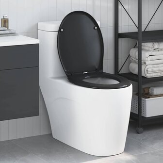 Toiletbril soft-close met quick-release Duroplast zwart 1