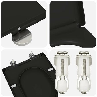 Toiletbril soft-close met quick-release Duroplast zwart 7