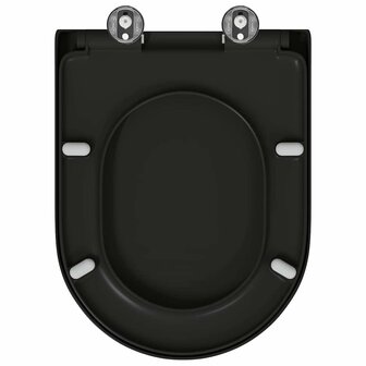 Toiletbril soft-close met quick-release Duroplast zwart 8