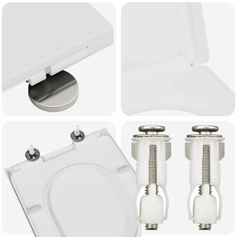 Toiletbril soft-close met quick-release Duroplast wit 7
