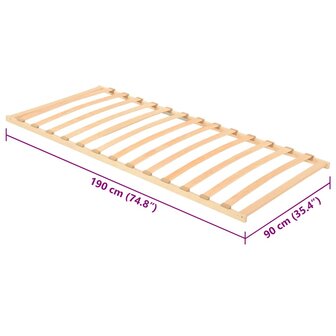 Lattenbodem met 13 Latten 90x190 cm 6