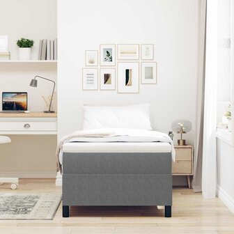 Boxspringbed ribfluweel lichtgrijs 80x200 cm 4