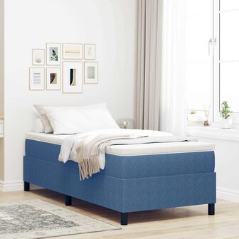 Boxspringbed Blauw Eenpersoons Corduroy Stof 1