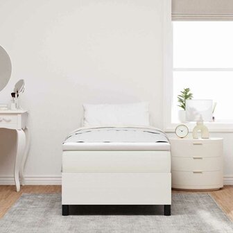 Boxspring Bed Cr&egrave;me 90x200 cm Corduroy Stof 4