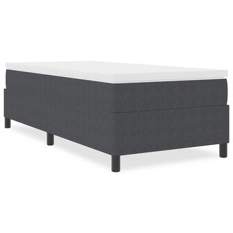 Boxspring Bed Donkergrijs 100x200 cm Corduroy Stof 3