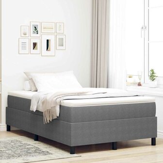 Boxspringbed Lichtgrijs Klein Tweepersoons Corduroy Stof 1