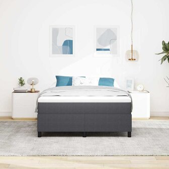 Boxspringbed Donkergrijs 140x200 cm Corduroy Stof 4