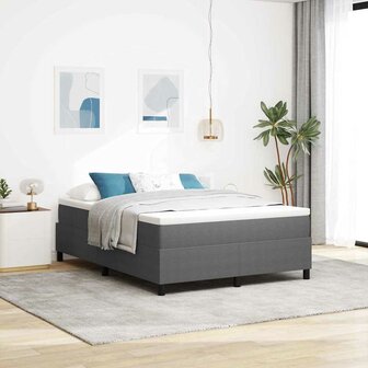 Boxspringbed Lichtgrijs 160x200 cm Corduroy Stof 1