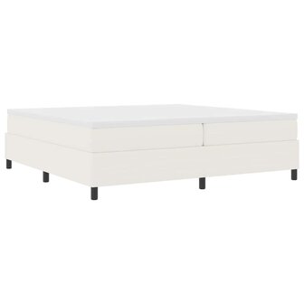 Boxspring Bed Cr&egrave;me 200x200 cm Corduroy Stof 2