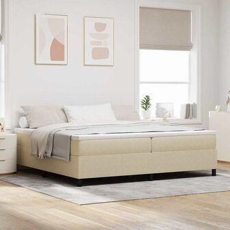Boxspringbed Lichtgroen Grijs 200x200 cm Corduroy Stof 1