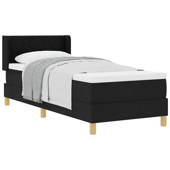 Boxspring bed Zwart en Wit en Zwart 80 x 200 cm Stof 2
