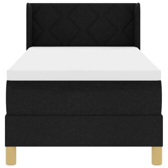Boxspring bed Zwart en Wit en Zwart 80 x 200 cm Stof 7
