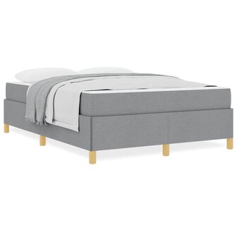 Boxspring bed Lichtgrijs en Wit en Lichtgrijs 160 x 200 cm Stof 4