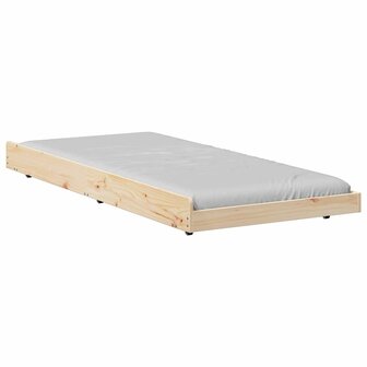 Bedbank met Wielen 90x190 cm van Massief Grenenhout 2