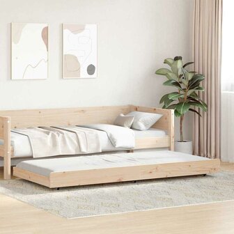 Bedbank met Wielen 90x190 cm van Massief Grenenhout 4