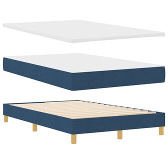 Boxspring Bed met Matras Blauw 120x200 cm Stof 5