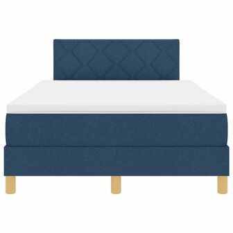 Boxspring Bed met Matras Blauw 120x200 cm Stof 7