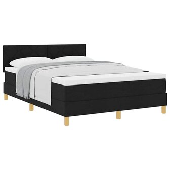 Boxspringbed met Matras Zwart 140x200 cm Stof 2