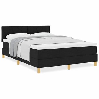 Boxspringbed met Matras Zwart 140x200 cm Stof 3