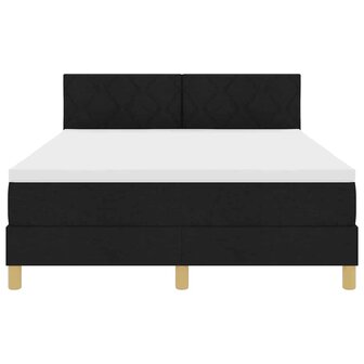 Boxspringbed met Matras Zwart 140x200 cm Stof 7