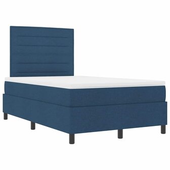 Boxspring Bed met Matras Blauw 120x200 cm Stof 5
