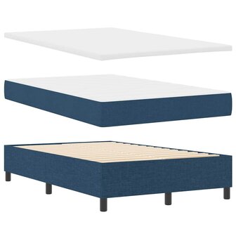 Boxspring Bed met Matras Blauw 120x200 cm Stof 6