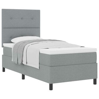 Boxspring Bed met Matras Lichtgrijs 80x200 cm Stof 2
