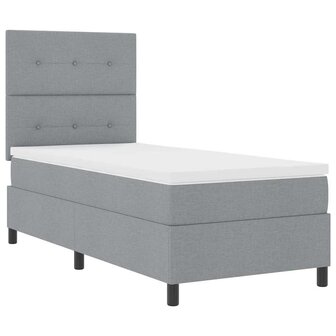 Boxspring Bed met Matras Lichtgrijs 80x200 cm Stof 5