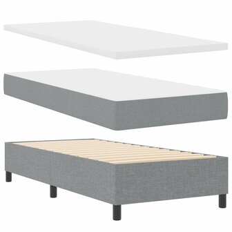 Boxspring Bed met Matras Lichtgrijs 80x200 cm Stof 6