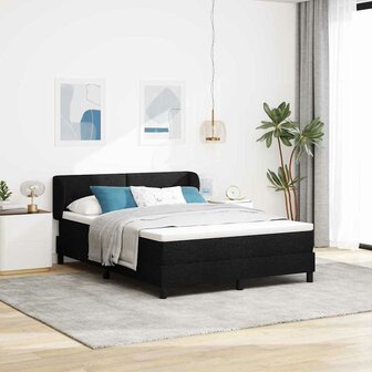 Boxspringbed met matras stof zwart 140x200 cm 1