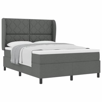 Boxspringbed met matras stof donkergrijs 140x200 cm 2