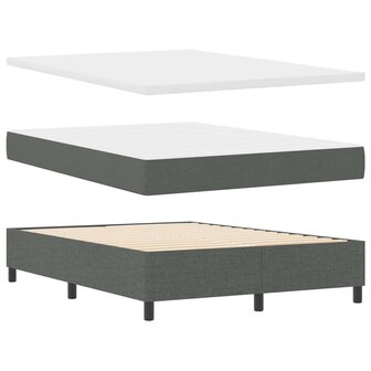 Boxspringbed met matras stof donkergrijs 140x200 cm 4