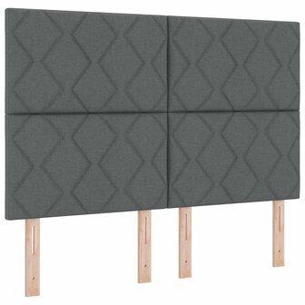 Boxspringbed met matras stof donkergrijs 140x200 cm 5