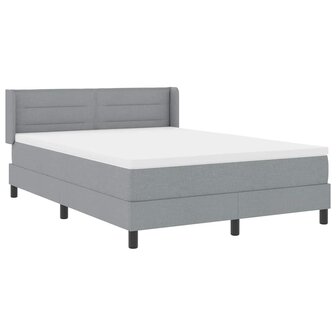 Boxspring Bed met Matras in Lichtgrijs, 140 x 190 cm Stof 6