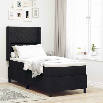 Boxspringbed met matras stof zwart 80x200 cm 1