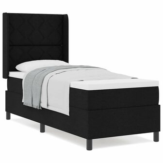 Boxspringbed met matras stof zwart 80x200 cm 3