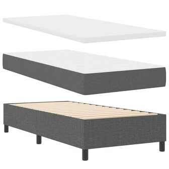Boxspringbed met matras stof donkergrijs 100x200 cm 5