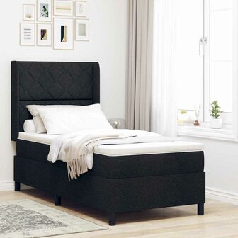 Boxspringbed met matras stof zwart 100x200 cm 1