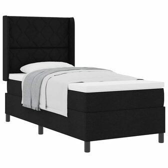 Boxspringbed met matras stof zwart 100x200 cm 2