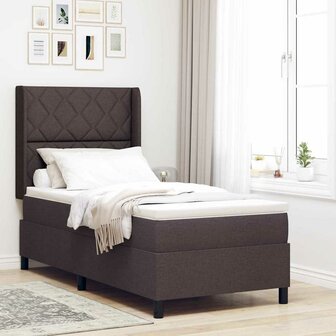 Boxspringbed met matras stof donkerbruin 100x200 cm 1