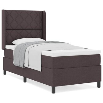 Boxspringbed met matras stof donkerbruin 100x200 cm 3