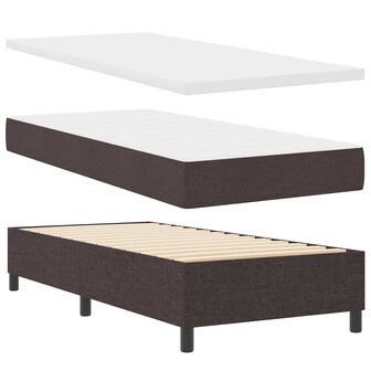 Boxspringbed met matras stof donkerbruin 100x200 cm 5