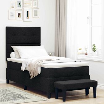Boxspring Bed met Matras &amp; Bank Zwart 80x200 cm Stof 1