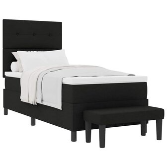 Boxspring Bed met Matras &amp; Bank Zwart 80x200 cm Stof 2