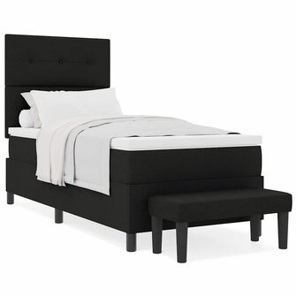 Boxspring Bed met Matras &amp; Bank Zwart 80x200 cm Stof 3